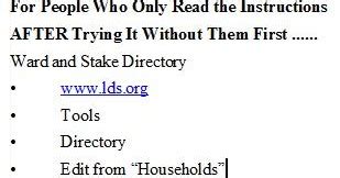 Ward and Stake Directories .